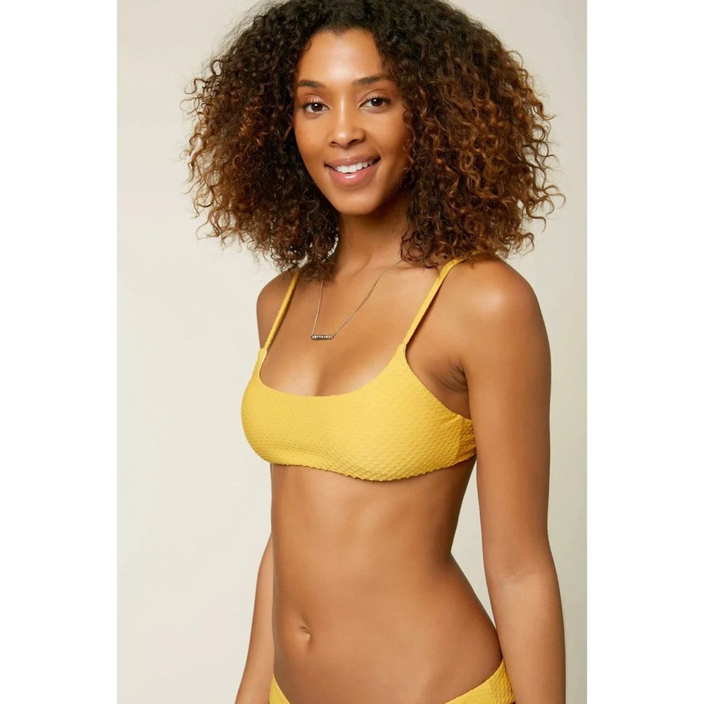NWT O’Neill Saltwater Solids Yellow Bikini Top Size XS